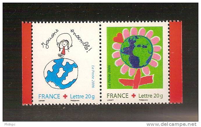 France, P3991, 3991/3992, Neuf **, TTB, Croix-Rouge, Dessine Ton Voeu Pour Les Enfants Du Monde - Neufs