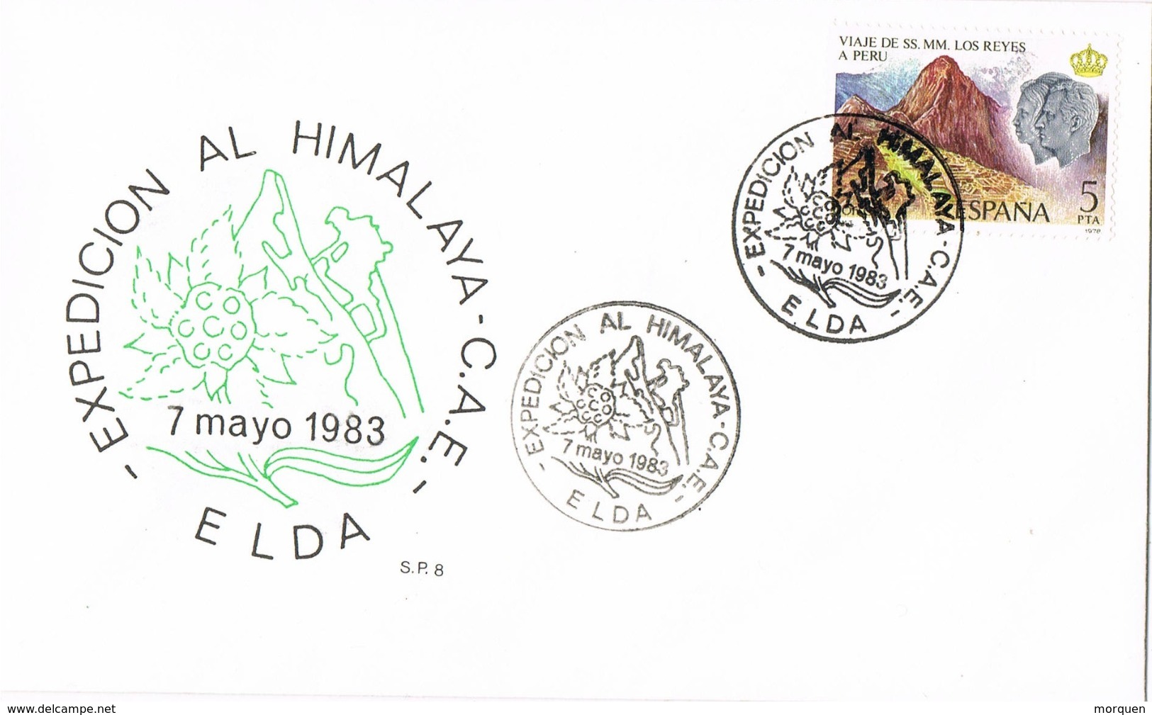 34641. Carta ELDA (Alicante) 1983. Expedicion Al HIMALAYA. Montañismo - Cartas & Documentos