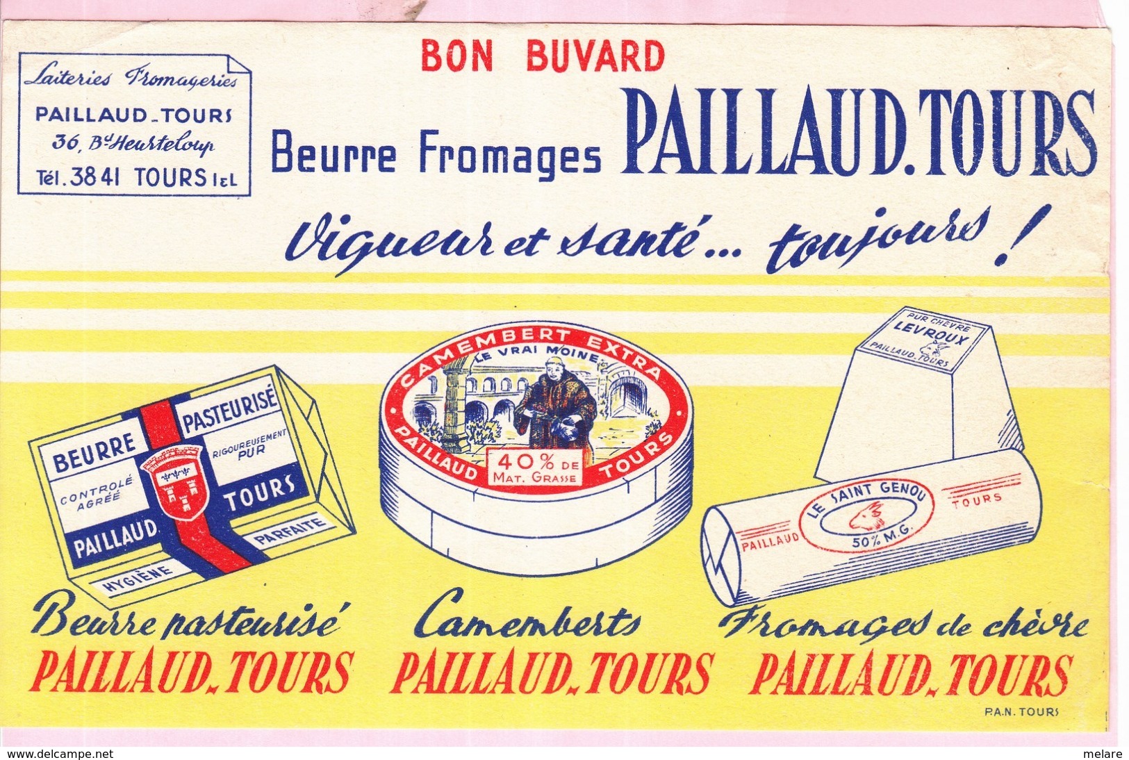 Buvard Fromage Beurre Paillaud Tours - Produits Laitiers