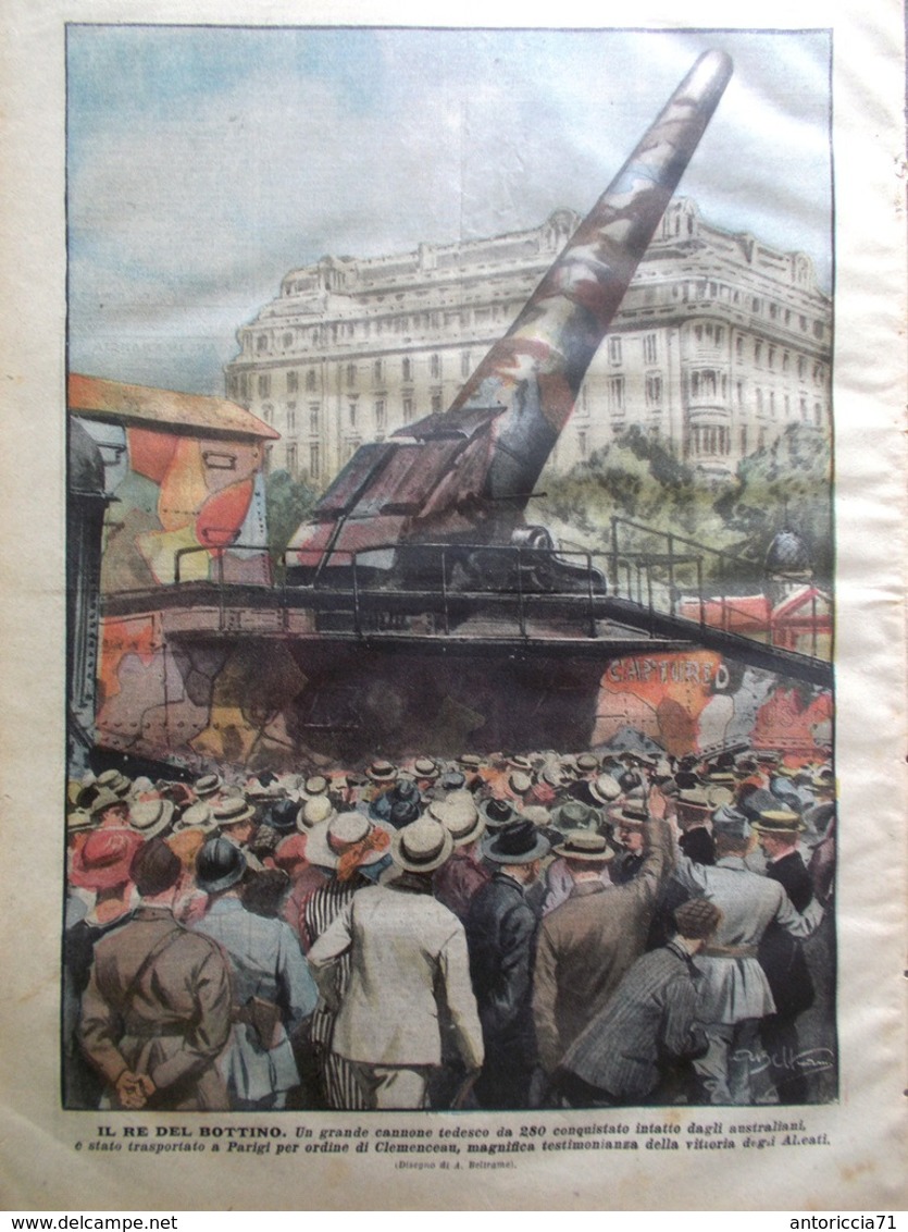 La Domenica Del Corriere 29 Settembre 1918 WW1 Piazza Duomo Veduti Pirati Milano - Guerre 1914-18