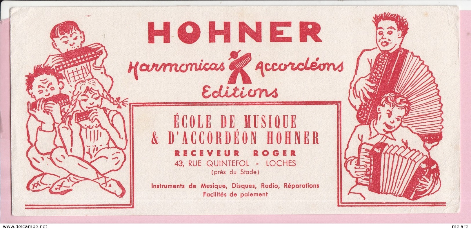 Buvard Musique Harmonicas Accordéons HOHNER - M