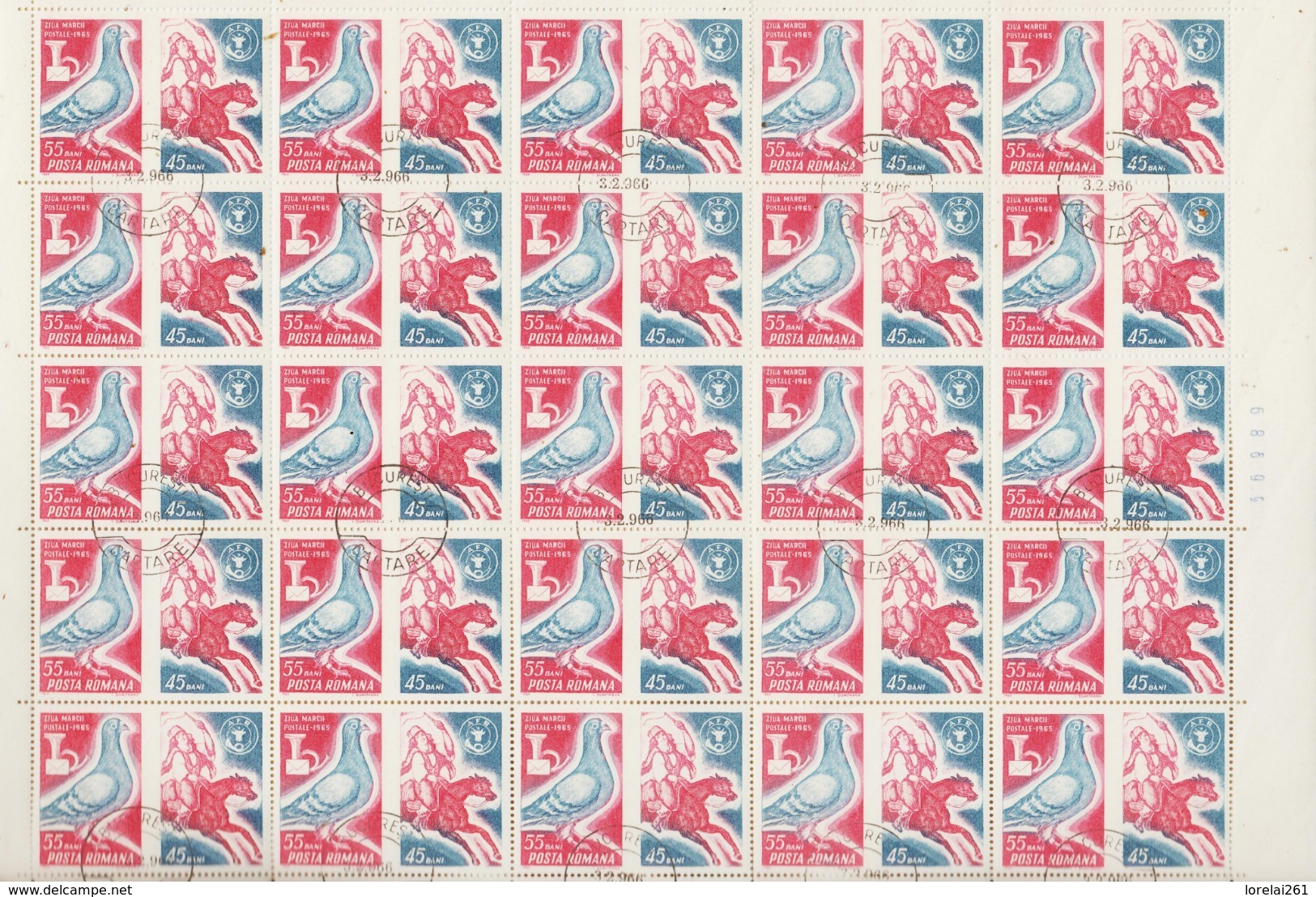 1965 - Journe Du Timbre ( 3 Scn ) FULL X 25 - Full Sheets & Multiples