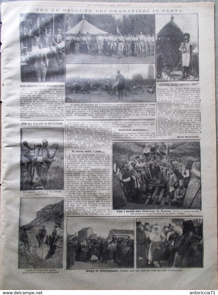 La Domenica Del Corriere 20 Ottobre 1918 WW1 Granatieri Grafenwohr Cambrai Palo - Guerra 1914-18