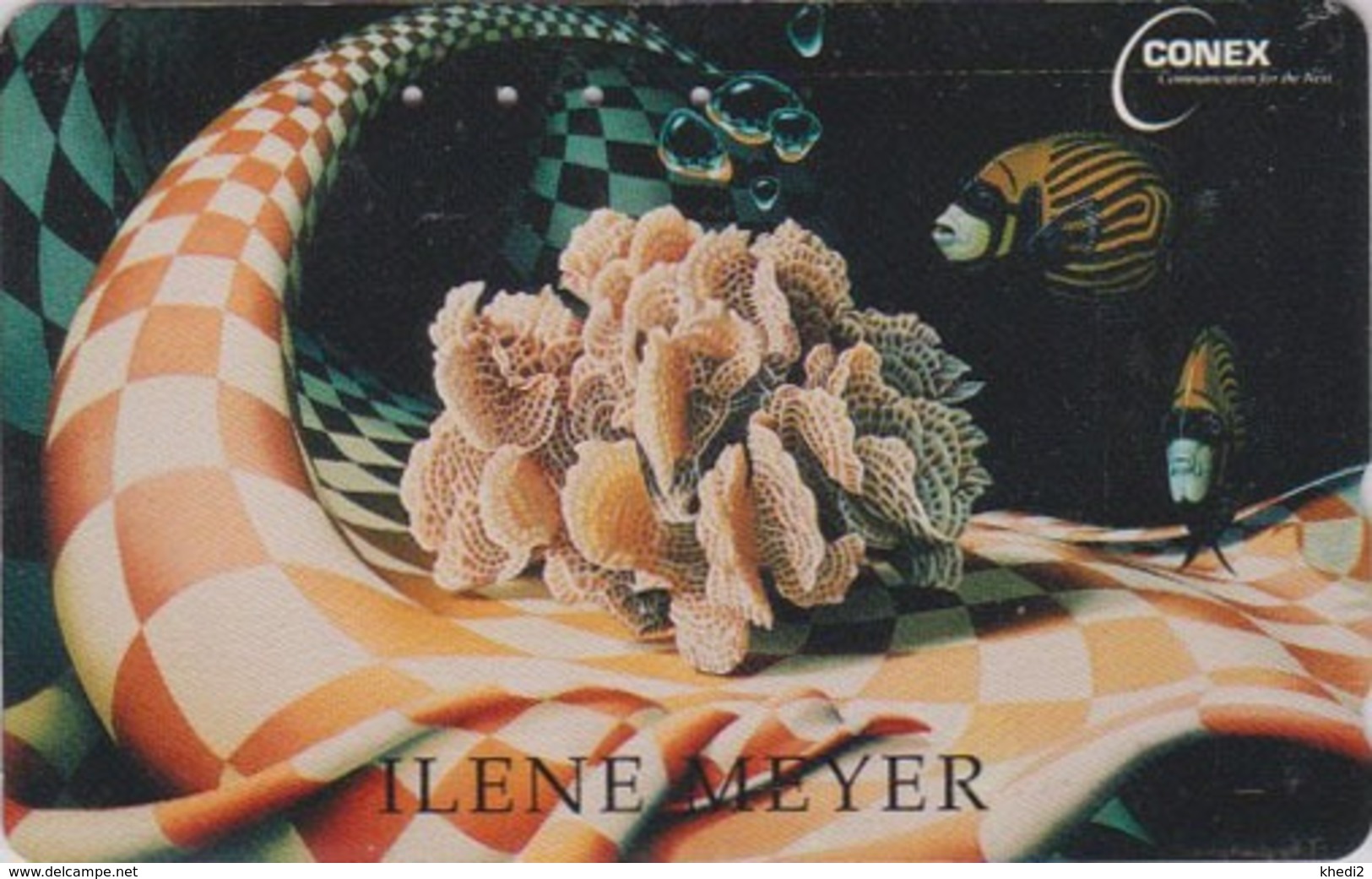 TC Japon / 110-016 - COQUILLAGE POISSON ROSE DES SABLES / Peinture ** ILENE MEYER ** - SHELL FISH Japan Painting Pc 522 - Pittura