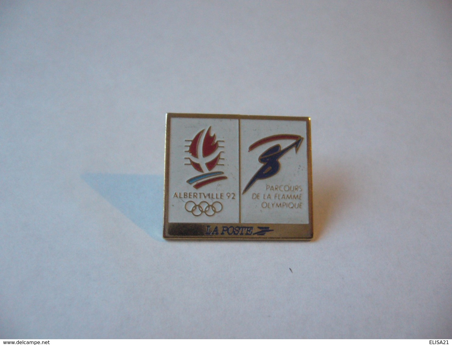 PIN'S PINS  ALBERVILLE 92 JEUX OLYMPIQUES PARCOURS DE LA FLAMME OLYMPIQUE LA POSTE - Post