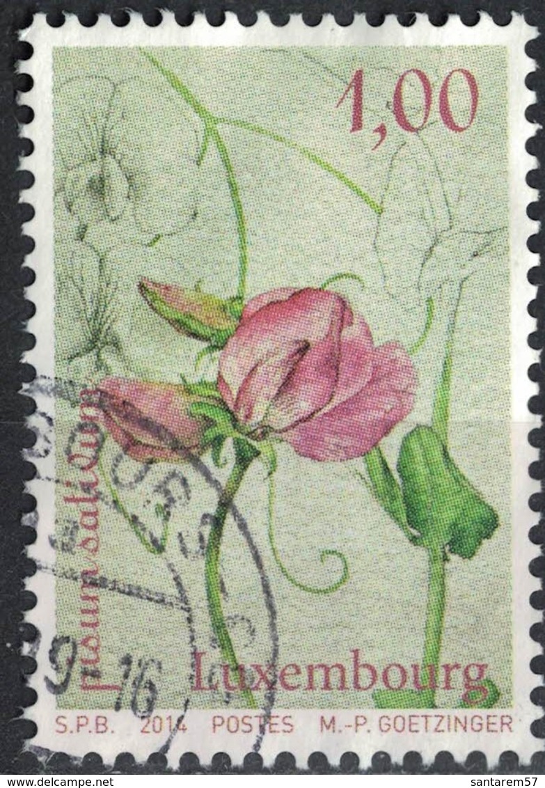 Luxembourg 2014 Oblitéré Rond Used Plante Végétal Pisum Sativum Pois Cultivé SU - Used Stamps