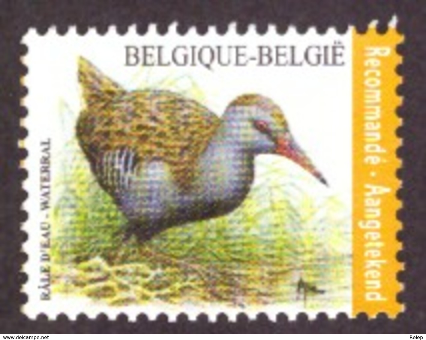 Belgique   2017 - Birds - Rallus Aquaticus  # NEUF #  - Côte € 8.00 Registrered Letter Stamp - Gebruikt