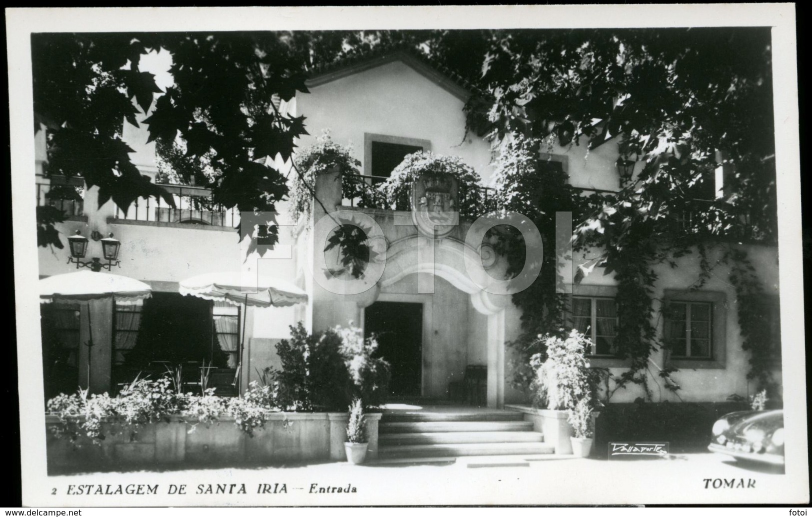 50s REAL PHOTO FOTO POSTCARD PORSCHE 356 ESTALAGEM SANTA IRIA TOMAR  PORTUGAL CARTE POSTAL - Leiria