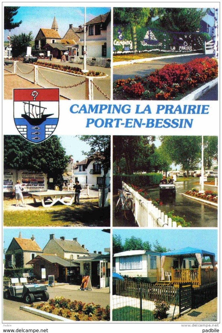 Carte Postale 14. Port-en-Bessin  Camping De La Prairie  Route De Huppain Trés Beau Plan - Altri & Non Classificati