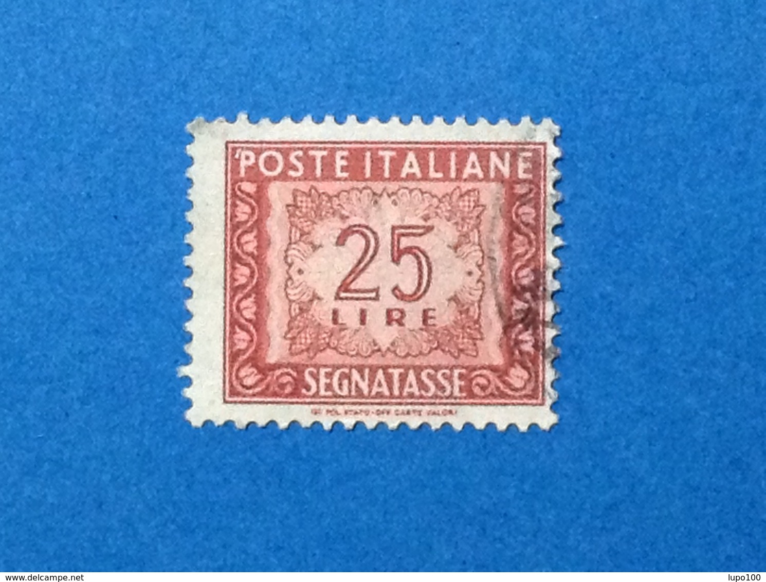 1947 ITALIA SEGNATASSE 25 LIRE FILIGRANA RUOTA FRANCOBOLLO USATO STAMP USED - Strafport