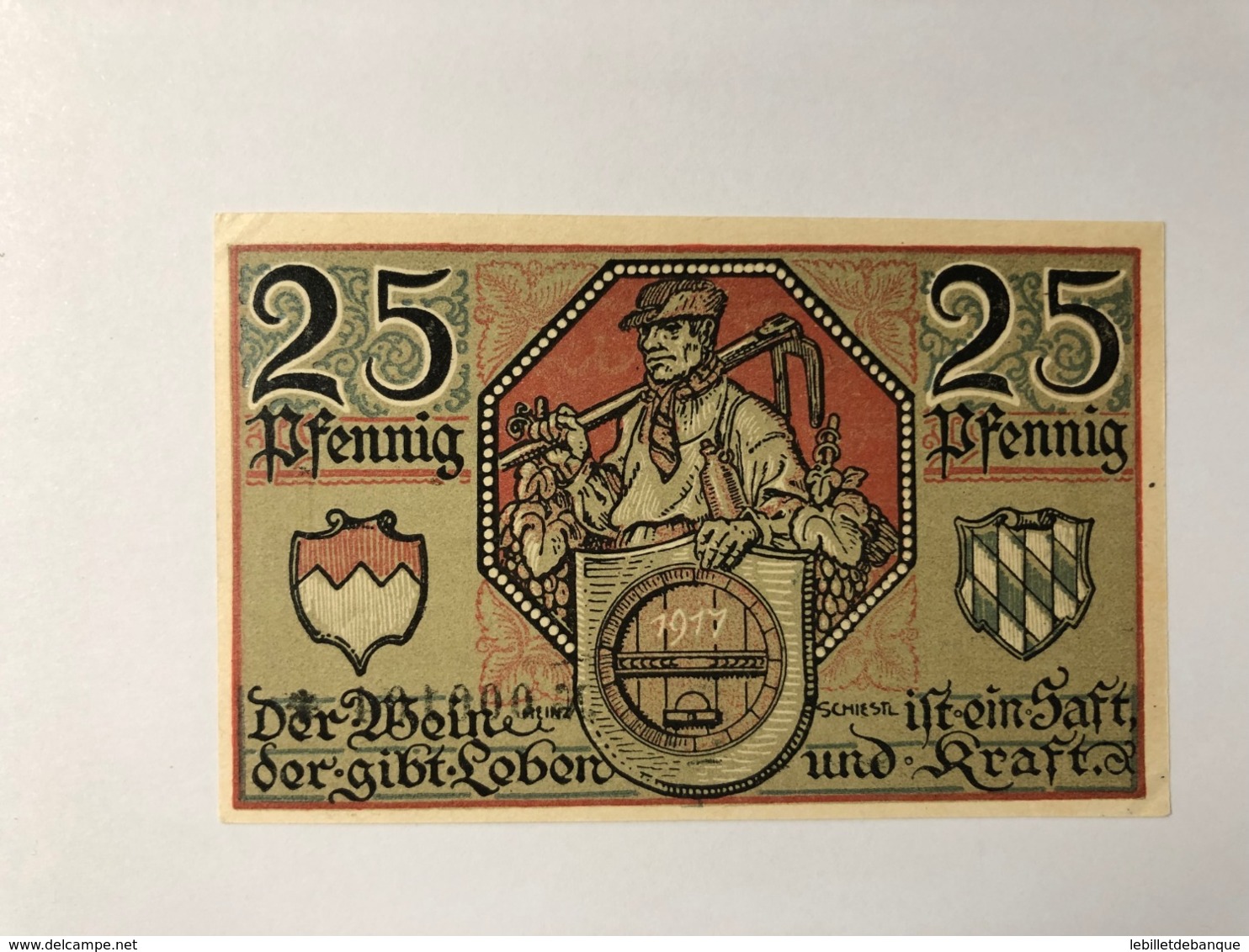 Allemagne Notgeld Kitzingen 25 Pfennig - Colecciones