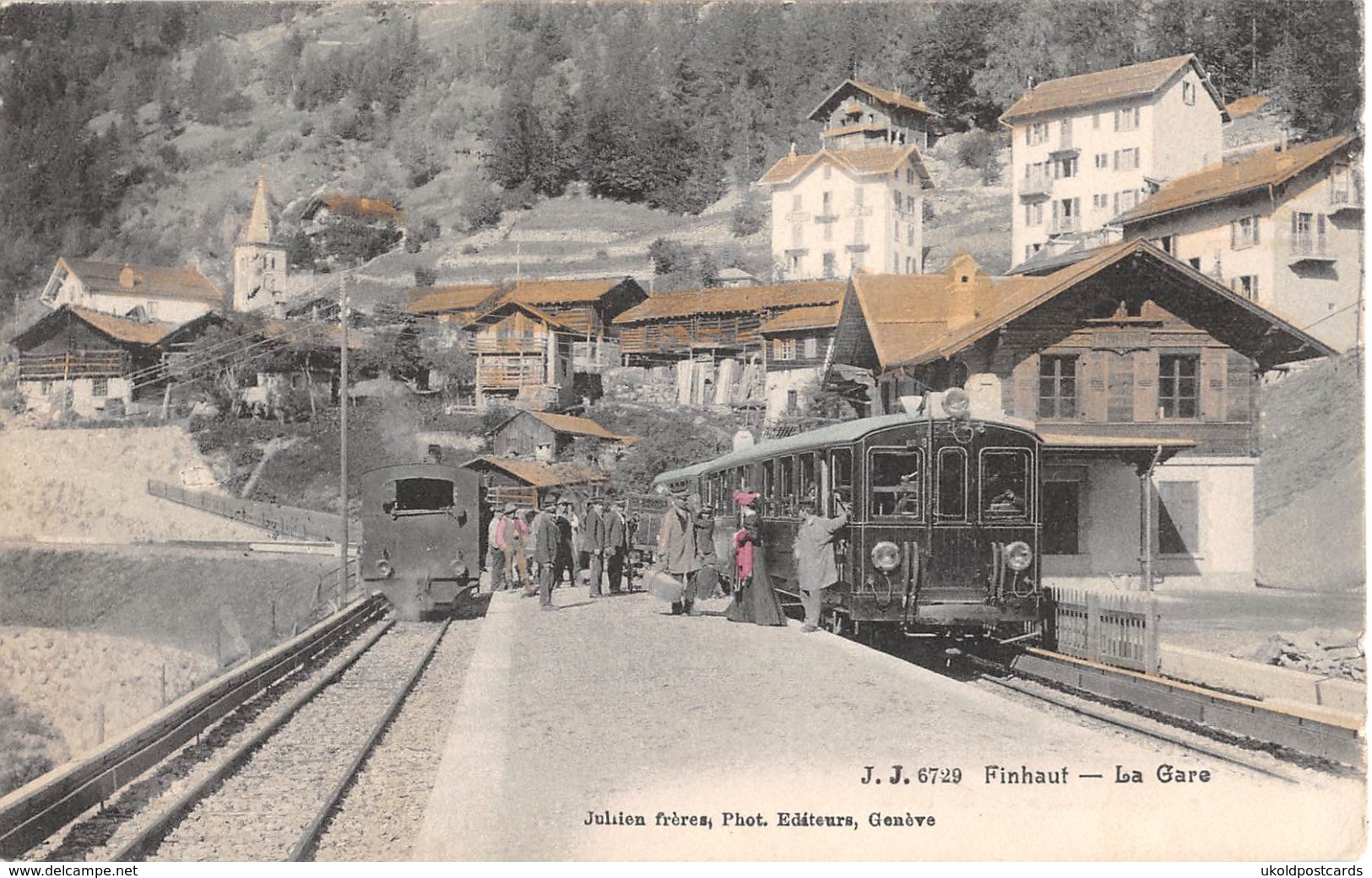 CPA  Suisse, FINHAUT, La Gare, 1907 - Finhaut