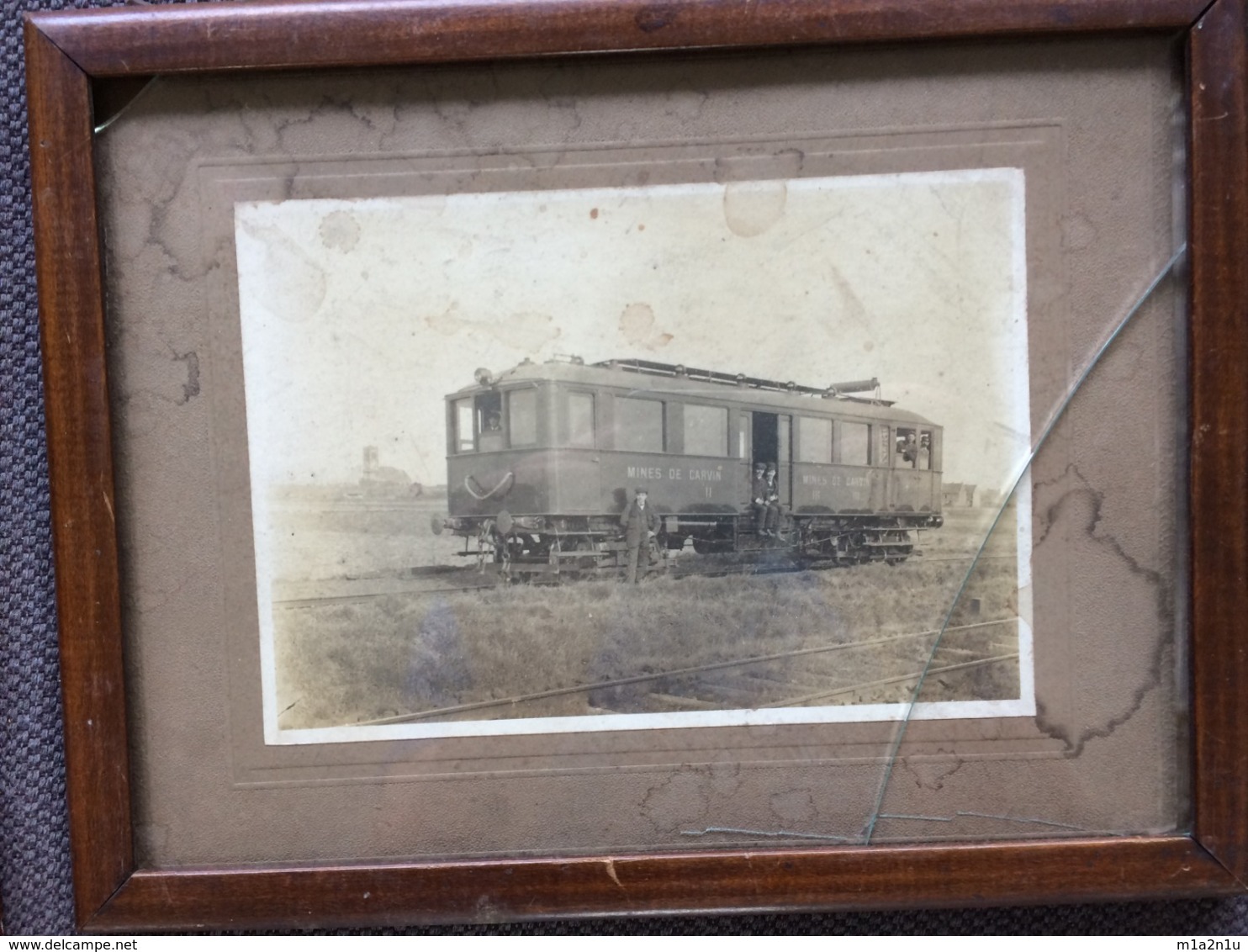 Photographie 17x22 Originale Vers 1911 -  Petit Train Des Mines Carvin – Libercourt Automotrice Le Benzo-électrique - Lieux