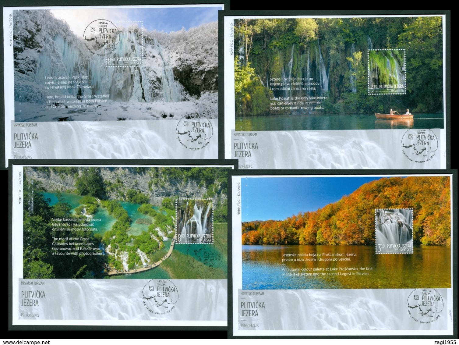 Croatia 2019 FDC Booklet Block Plitvice Summer Water Waterfall Lake Wood National Park Nature Preserve Letter Japan Chin - Croazia