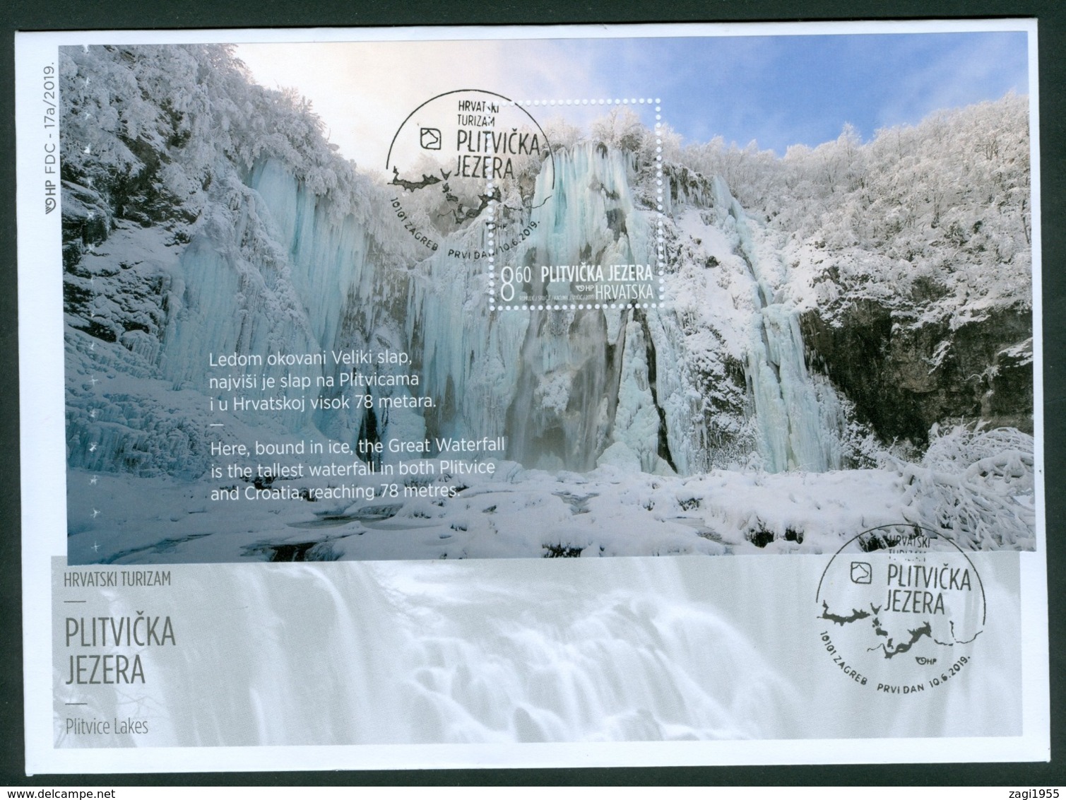 Croatia 2019 FDC Booklet Block Plitvice Summer Water Waterfall Lake Wood National Park Nature Preserve Letter Japan Chin - Croazia