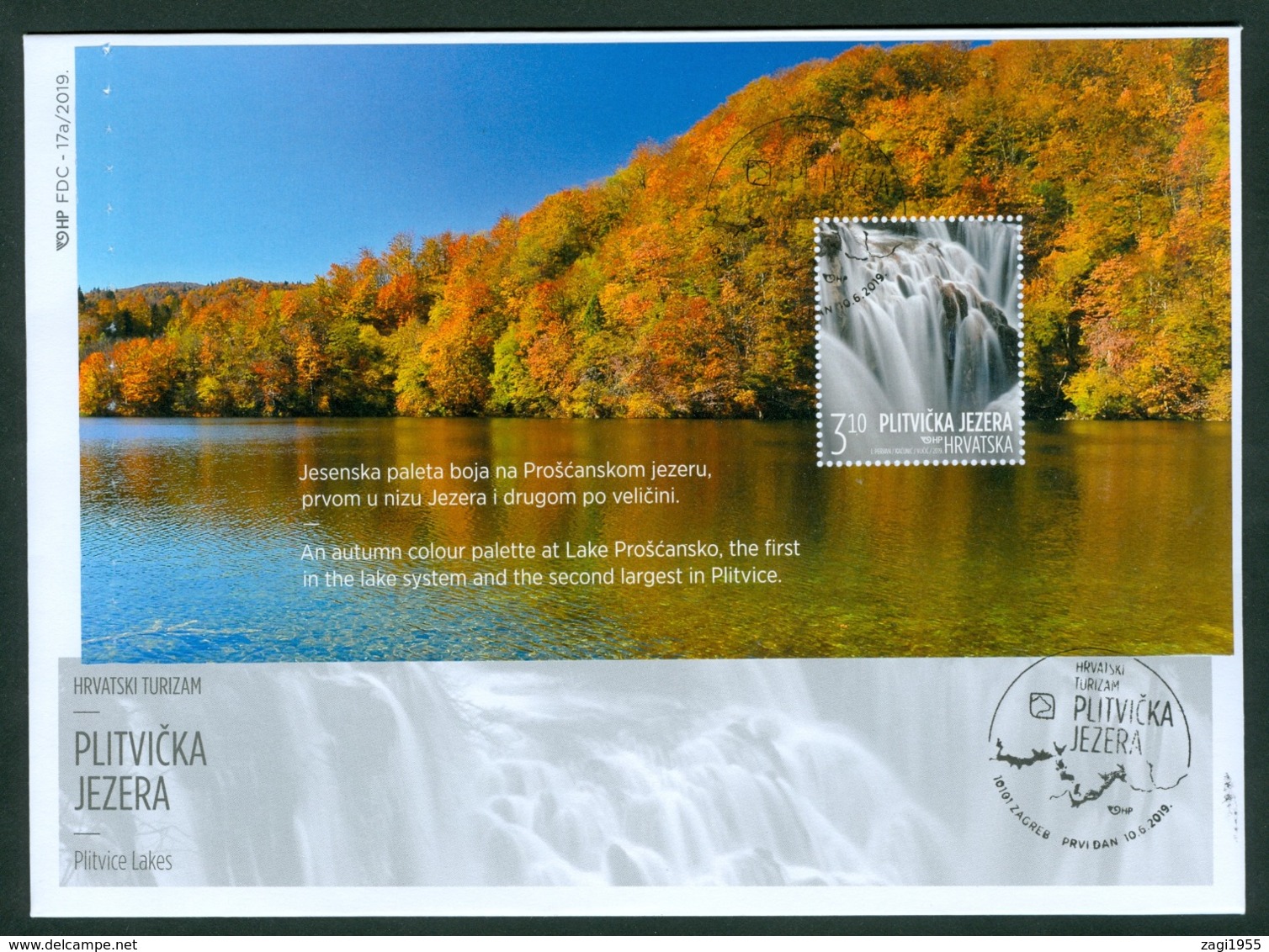 Croatia 2019 FDC Booklet Block Plitvice Summer Water Waterfall Lake Wood National Park Nature Preserve Letter Japan Chin - Croazia