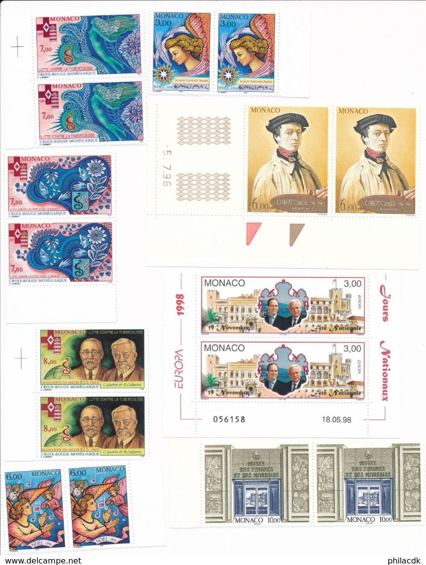 MONACO - BELLE COLLECTION DE 154 TIMBRES NEUFS** SANS CHARNIERE - FORTE VALEUR FACIALE - Lots & Serien