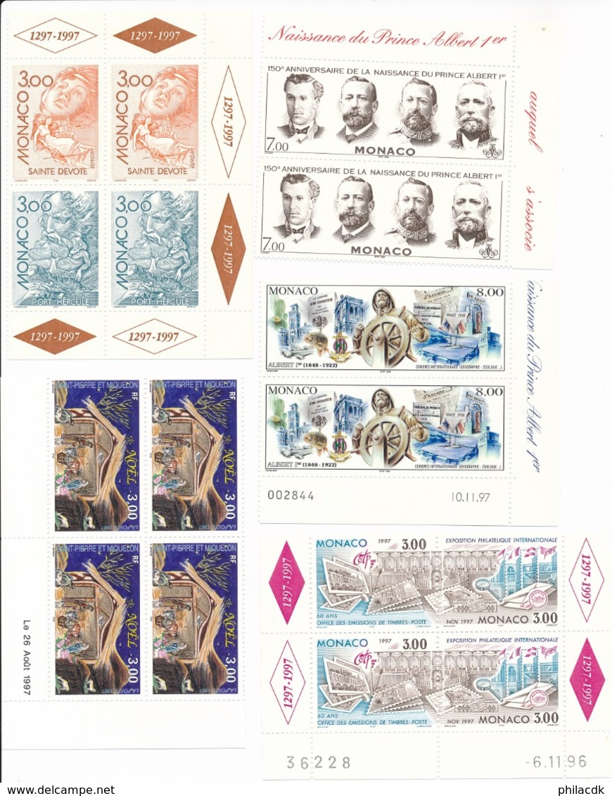 MONACO - BELLE COLLECTION DE 154 TIMBRES NEUFS** SANS CHARNIERE - FORTE VALEUR FACIALE