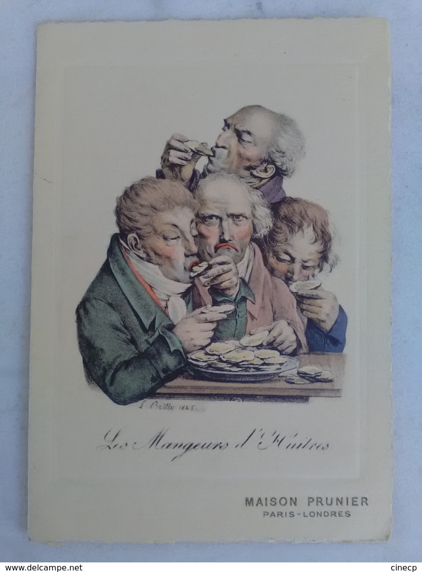 CARTE MENU ANCIENNE Restaurant PRUNIER PARIS Illustrée Les Mangeurs D' Huitres ILLUSTRATEUR L BOILLY Publicité - Otros & Sin Clasificación