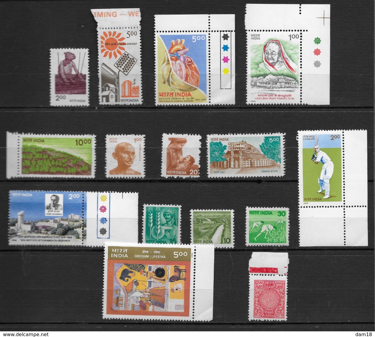 INDE LOT 15 TIMBRES NEUFS **  COTE + DE 20 EUROS - Collections, Lots & Séries