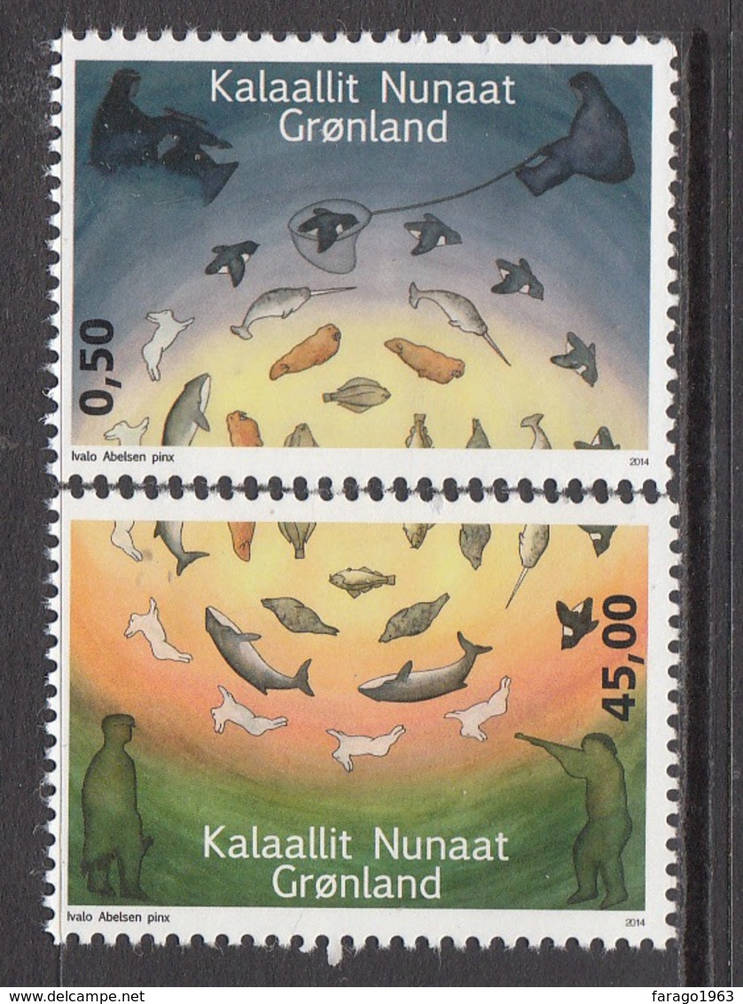 2014 Greenland Hunter's Life Fish Seals Complete Set Of 2  MNH @ 75% Face Value - Nuovi