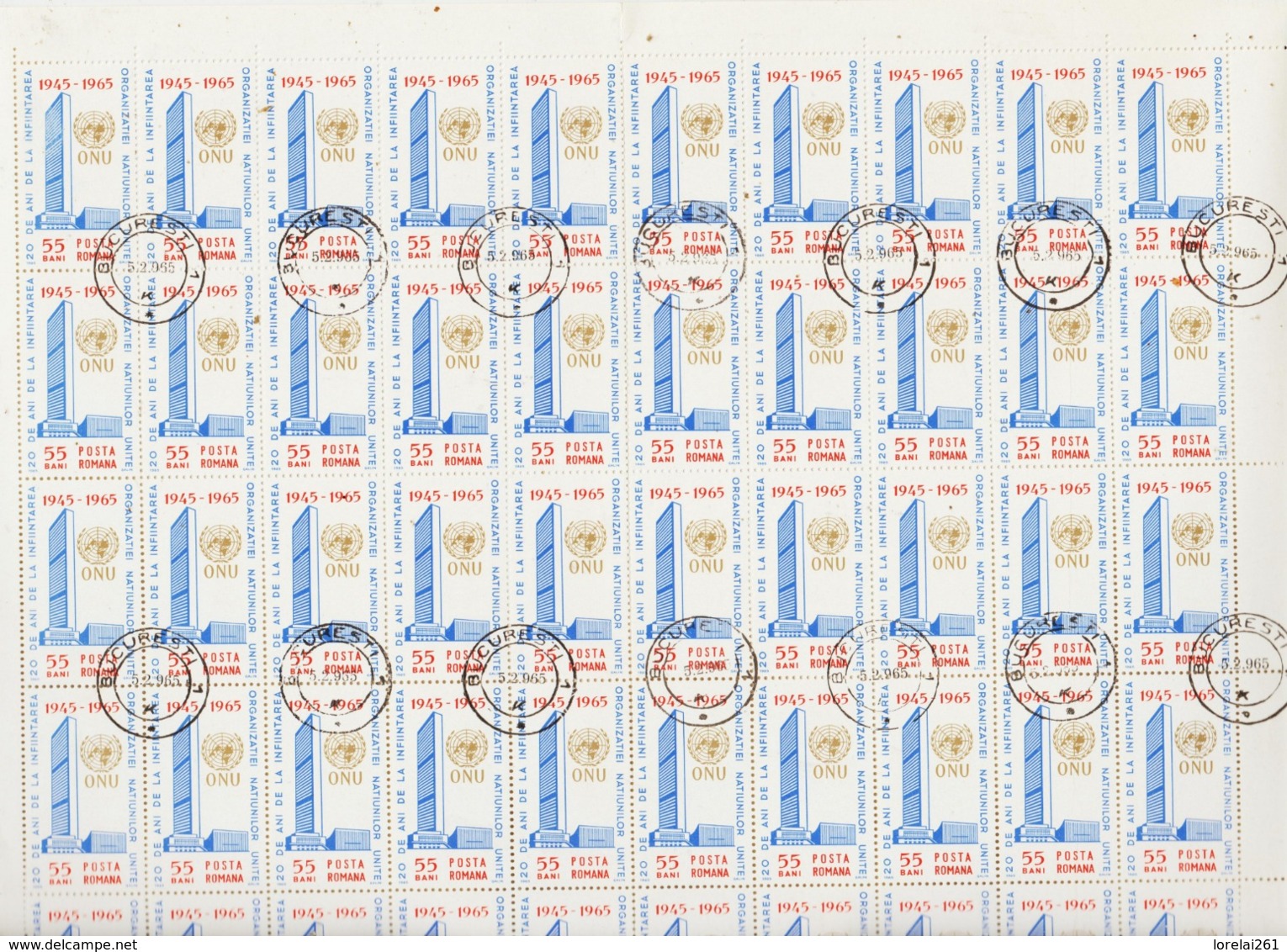 1965 - O.N.U.  ( 2 SCN) FULL X 50 - Full Sheets & Multiples