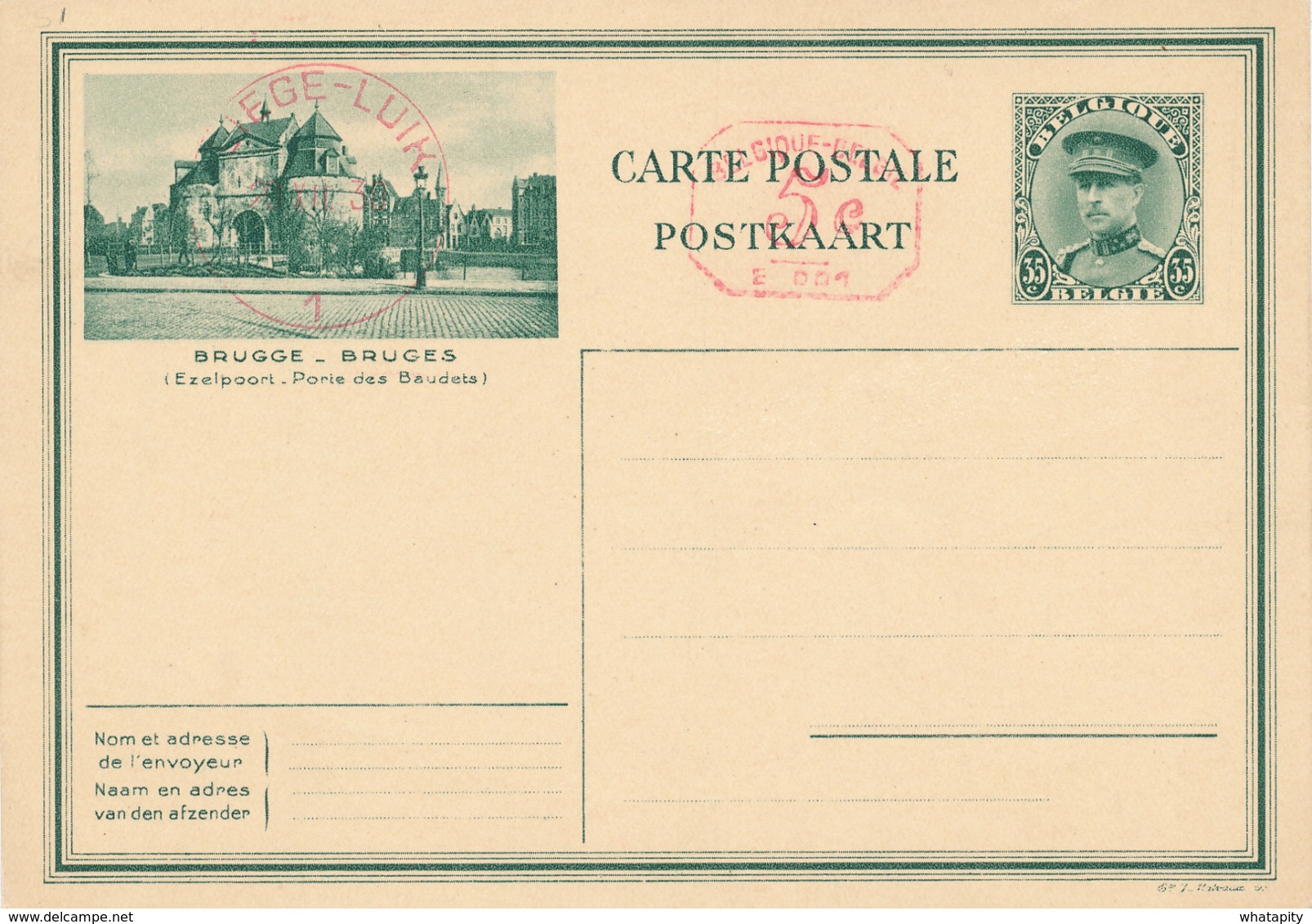 509/30 -- Empreinte Mécanique 5 C LIEGE E001 S/ Entier Illustré Képi No 9 - ETAT NEUF - Cat. SBEP NON SIGNALE - Geïllustreerde Briefkaarten (1971-2014) [BK]