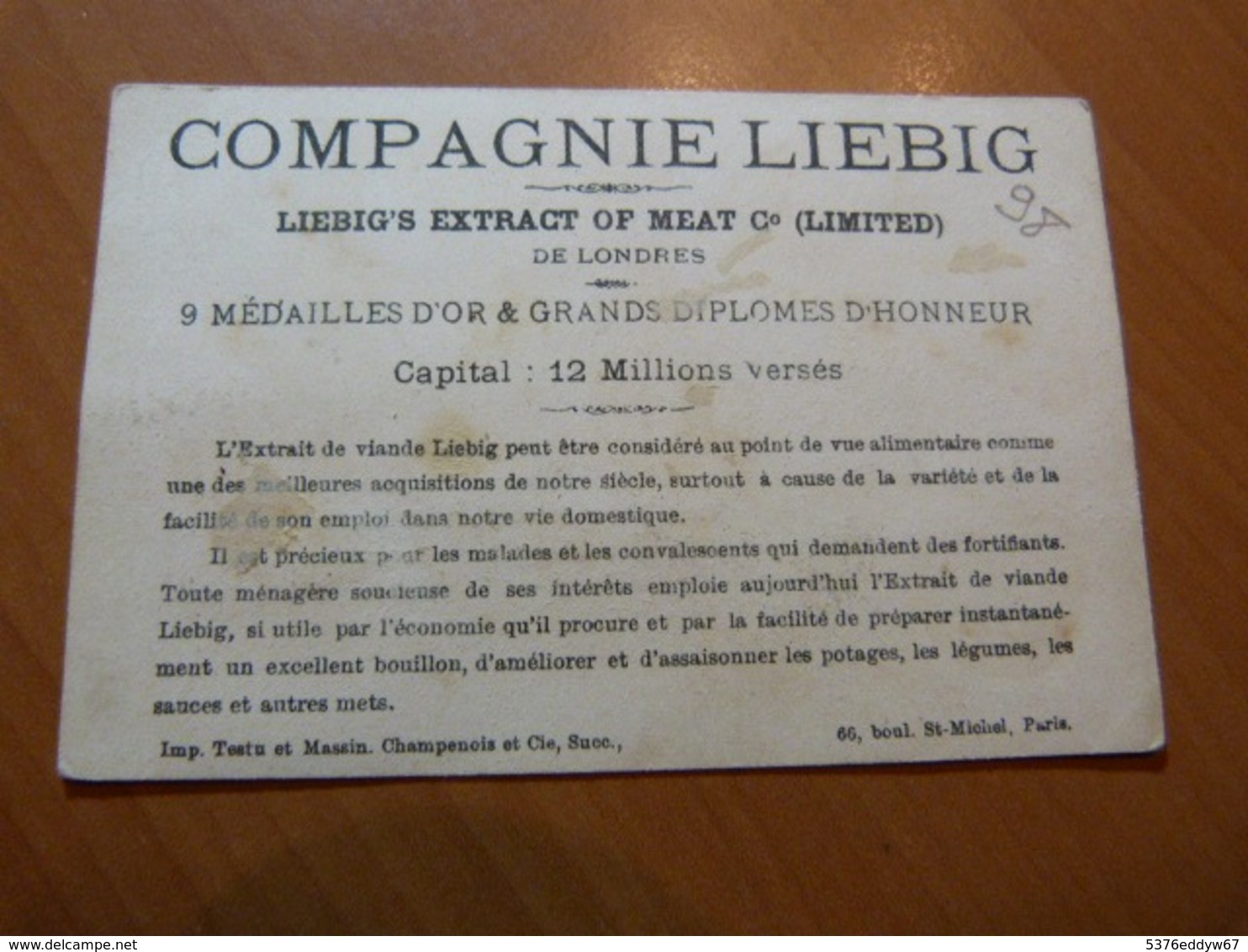 Chromo Liebig. Enfants En Uniformes De Gendarmes - Liebig