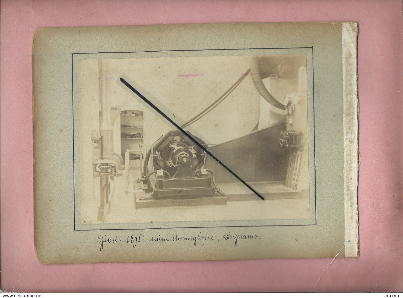 4 Photos Collées Sur Carton Recto,verso-  Givet 1896 Usine électrolytique -Dynamo Et Epinay Sur Seine Août1896 Portraits - Givet