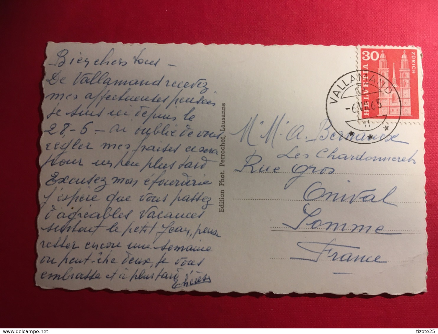 Souvenir De Vallamand-Dessus, Canton De Vaud En Suisse , En 1965 - Allaman