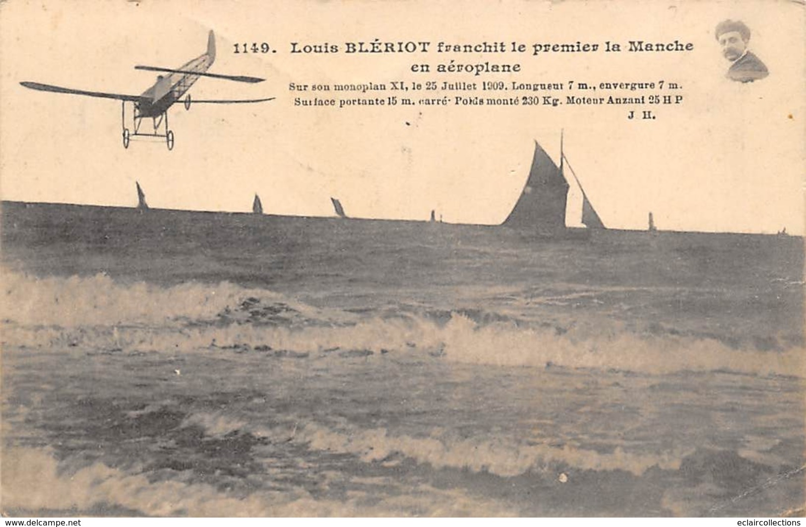 Thème : Aviation . Louis Blériot.   Traversée De La Manche    (Voir Scan) - Aviadores