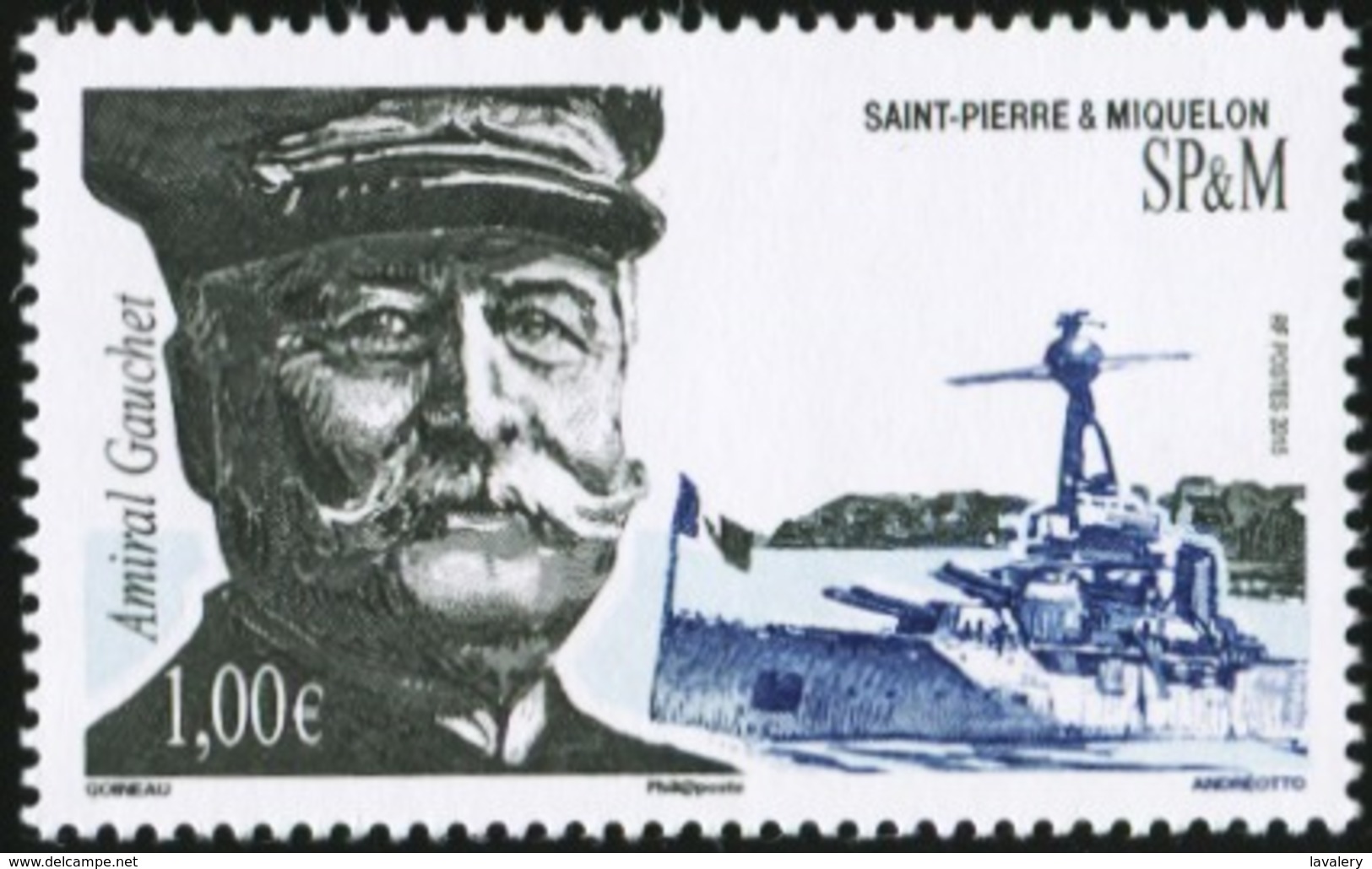 SAINT PIERRE AND MIQUELON SPM 2015 Admiral Gauchet World War I Famous People MNH - Andere & Zonder Classificatie