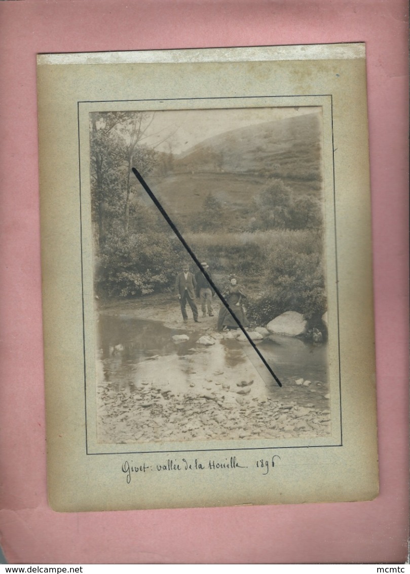 2 Photos Collées Sur Carton Recto,verso-  Givet Vallée De La Houille 1896 Et Lejeune Dit Fouquet Bornel 1894 - Givet