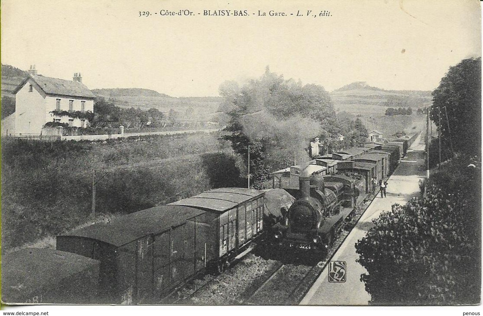 BLAISY-BAS La Gare (locomotive PLM 040 N° 3224 En Tête D'un Train De Marchandises) - Sonstige & Ohne Zuordnung