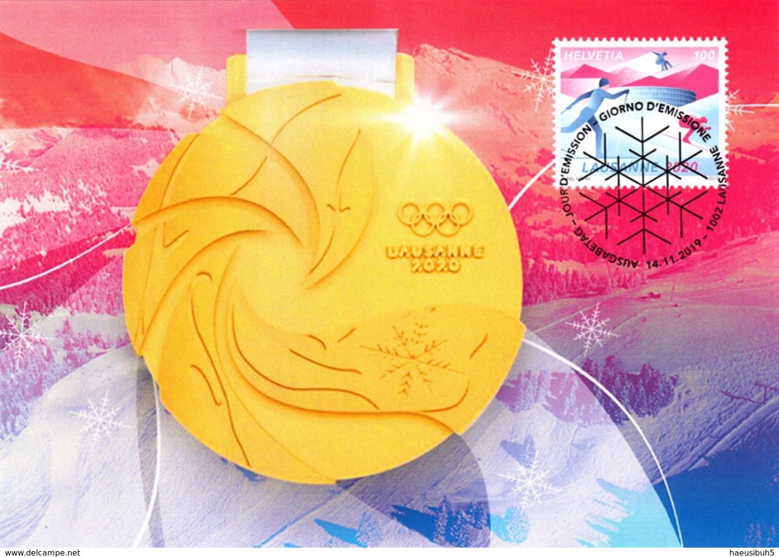 Maximumkarte 2019 Youth Olympic Wintergames YOG Lausanne 2020 - Cartes-Maximum (CM)