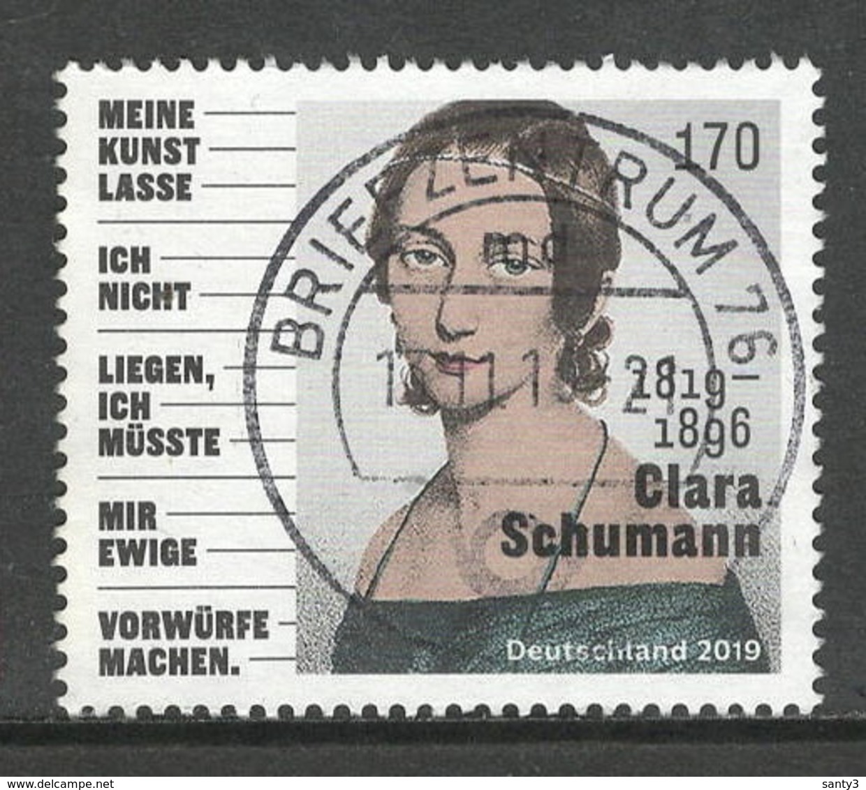 Duitsland, Mi 3493 Jaar 2019; Clara Schumann, Hoge Waarde,  Prachtig Gestempeld - Used Stamps