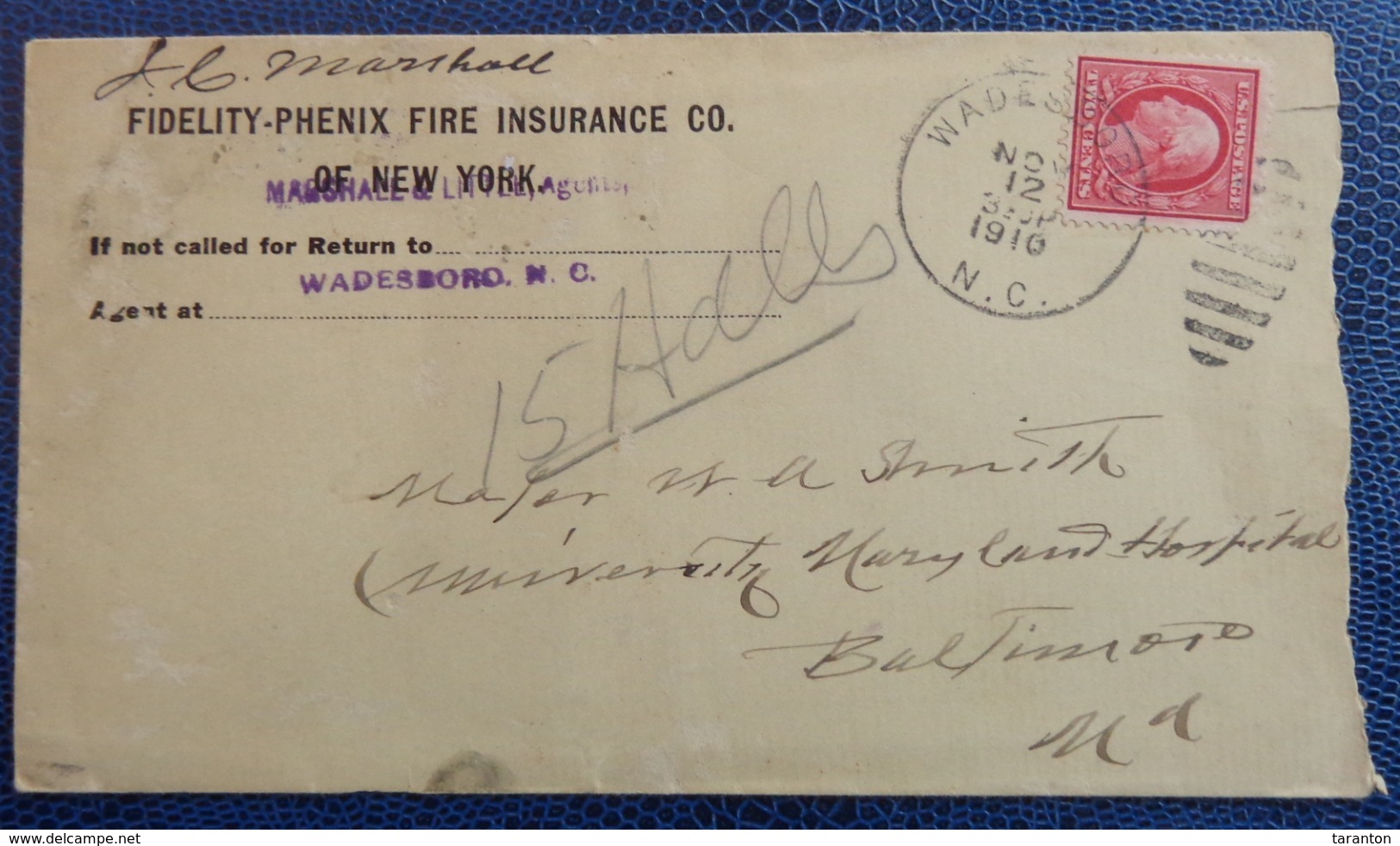 Fire INSURANCE, N.Y. - 1910, COVER - Altri & Non Classificati