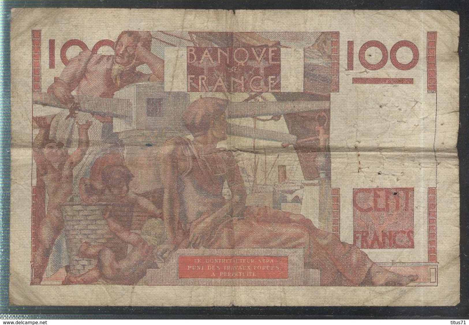 Billet 100 Francs France Jeune Paysan 22-1-1949 B - 100 F 1945-1954 ''Jeune Paysan''