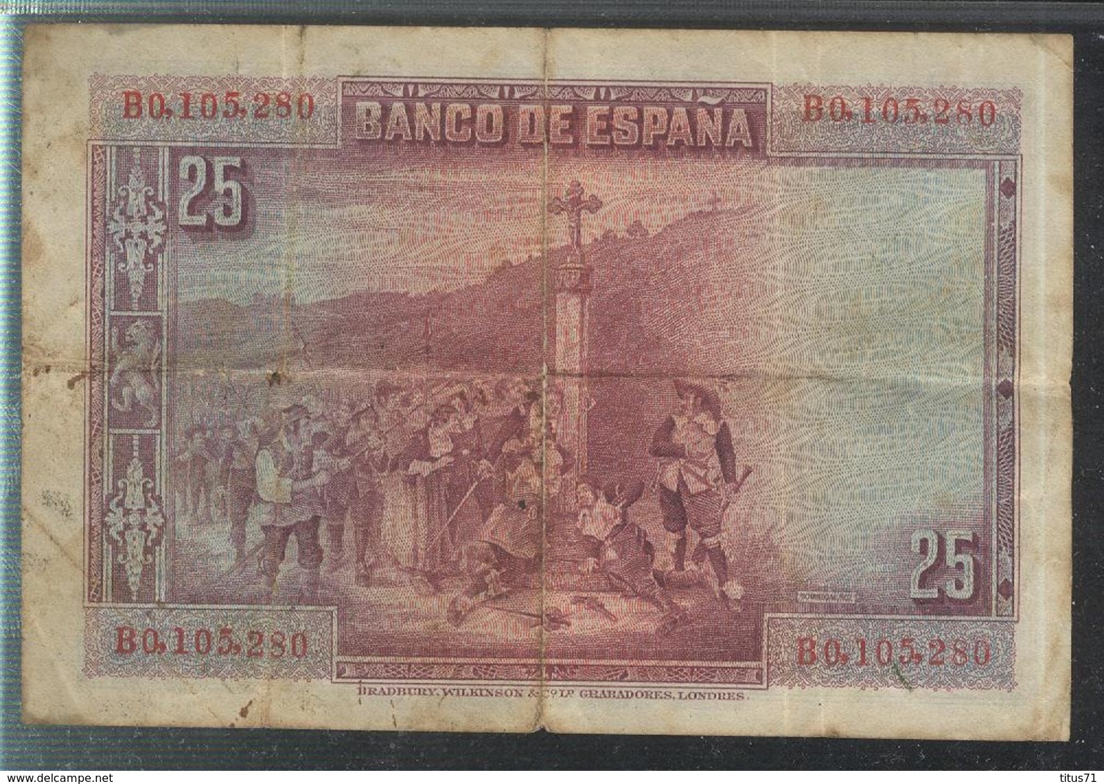 Billet 25 Pesetas 15-8-1928 De La Barca - 25 Peseten