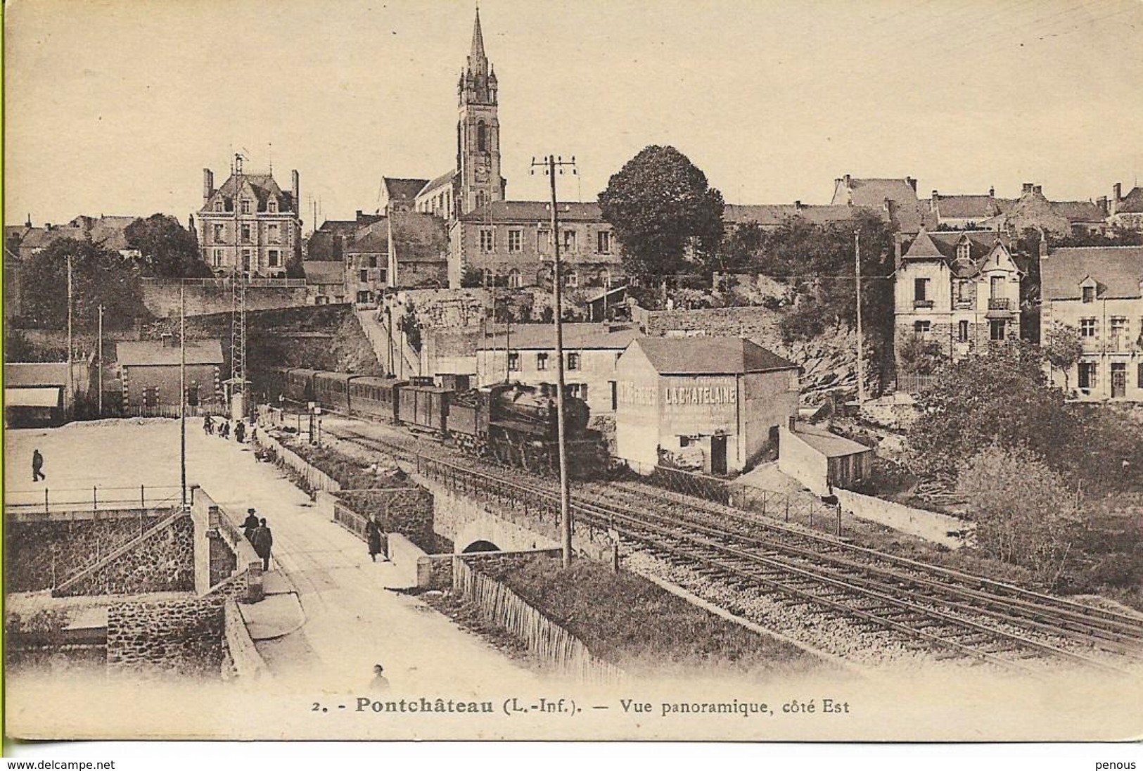 PONTCHÂTEAU Vue Panoramique Coté Est (locomotive 230 P.O. En Tête D'un Train De Voyageurs) - Pontchâteau