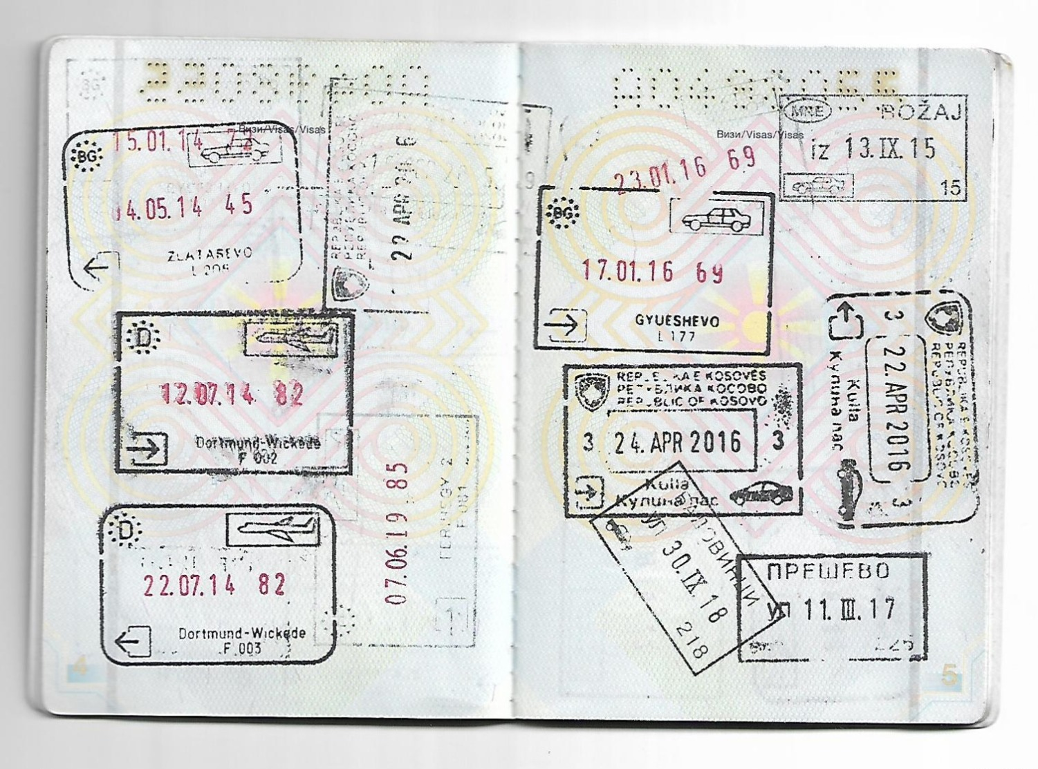 Passeport,passport, pasaporte, reisepass,Republic of Macedonia,canceled.girl visa all europa
