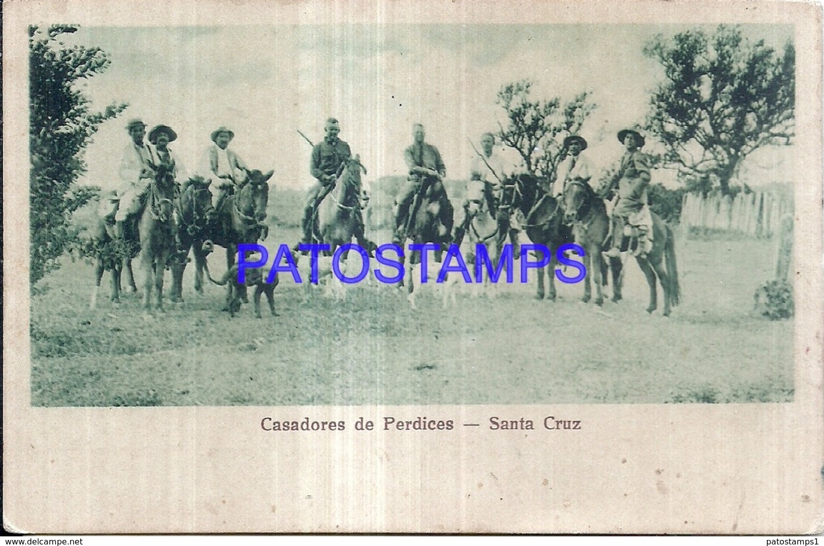 124151 BOLIVIA SANTA CRUZ COSTUMES HUNTER CAZADORES DE PERDICES  POSTAL POSTCARD - Bolivia