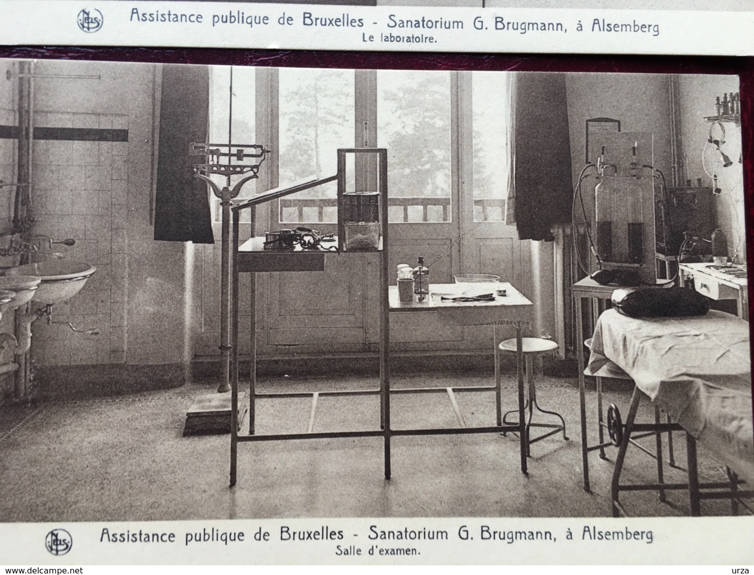 ALSEMBERG-----4 Cpa--Sanatorium Brugmann"-Laboratoire-Cuisine-Salle D'examen&réunion-animée - Beersel