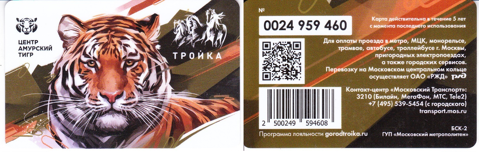 Transport  Card  Russia. Moscow  Metro/train/trolleybus/bus Troika 2019  New - Russland