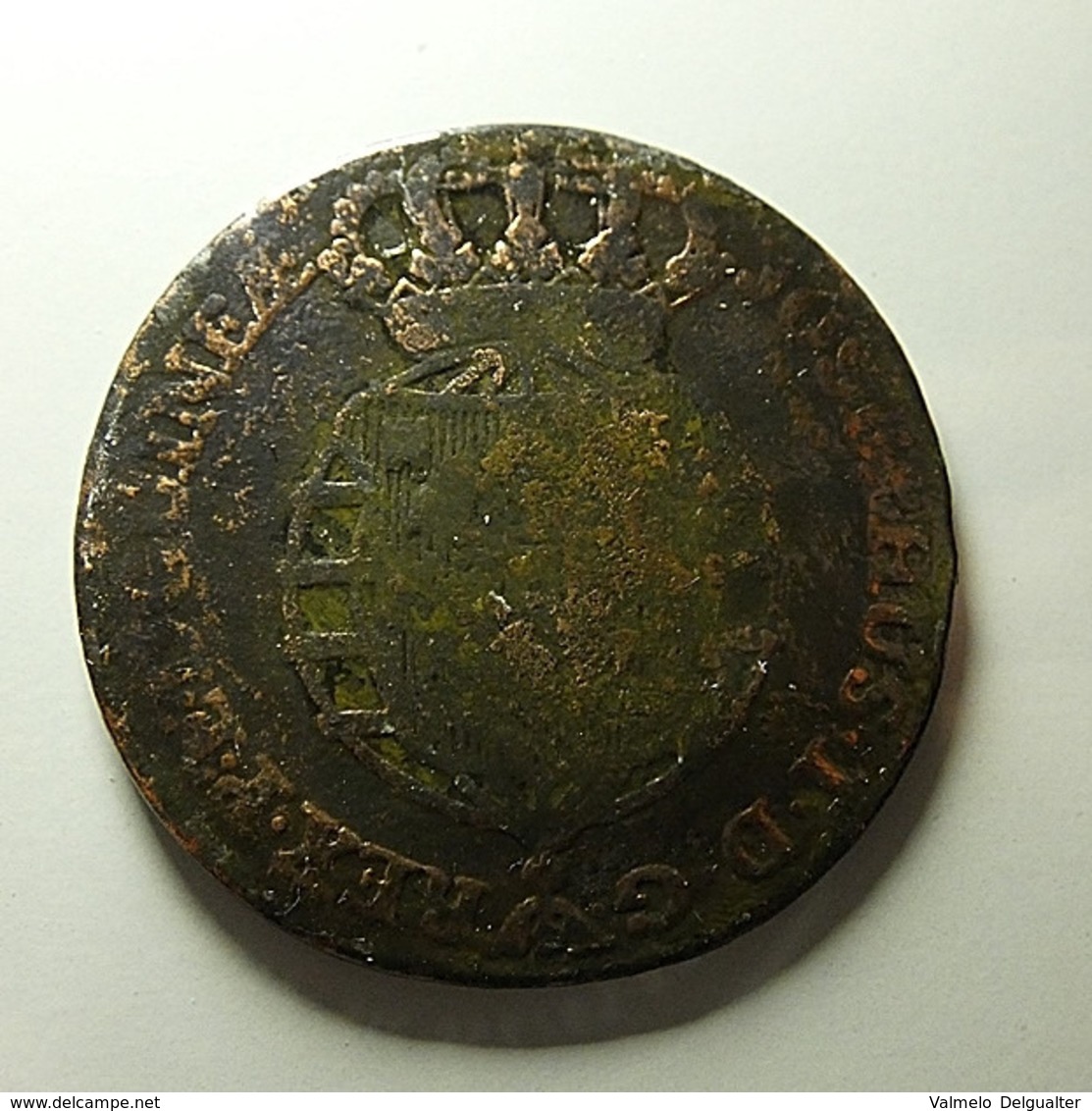 Portuguese Angola 1/2 Macuta 1770 With Countermark Varnished - Portogallo