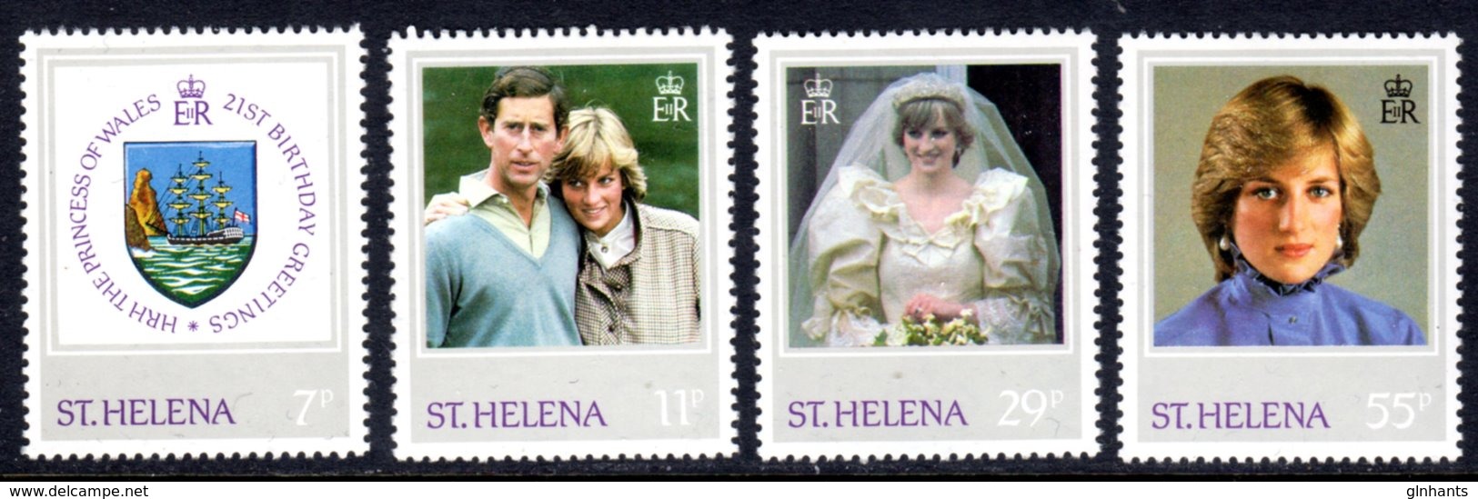 ST HELENA - 1982 PRINCESS DIANA 21st BIRTHDAY SET (4V) FINE MNH ** SG 397-400 - Saint Helena Island