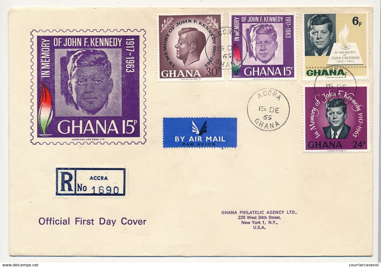 GHANA - FDC "In Memory Of John F. KENNEDY - 1917-1963" - Sup - Kennedy (John F.)