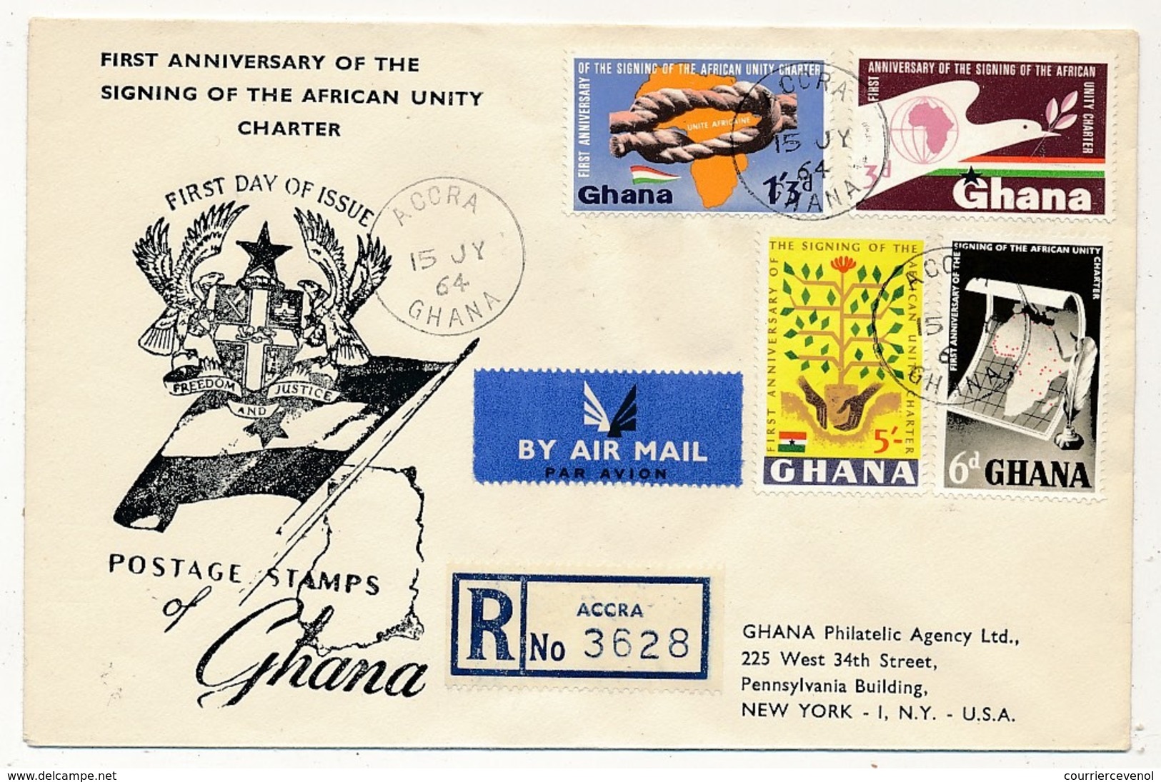 GHANA - African Unity Charter - FDC 1964 - Otros & Sin Clasificación