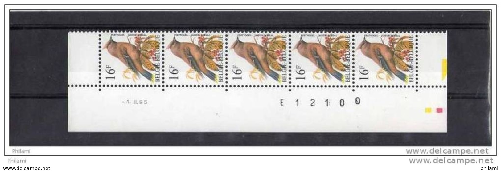 BUZIN, BANDE DE 5 DATEE ** MNH, STROOK VAN 5 MET DATUM, 1.02.1995, H F 2. - 1985-.. Birds (Buzin)