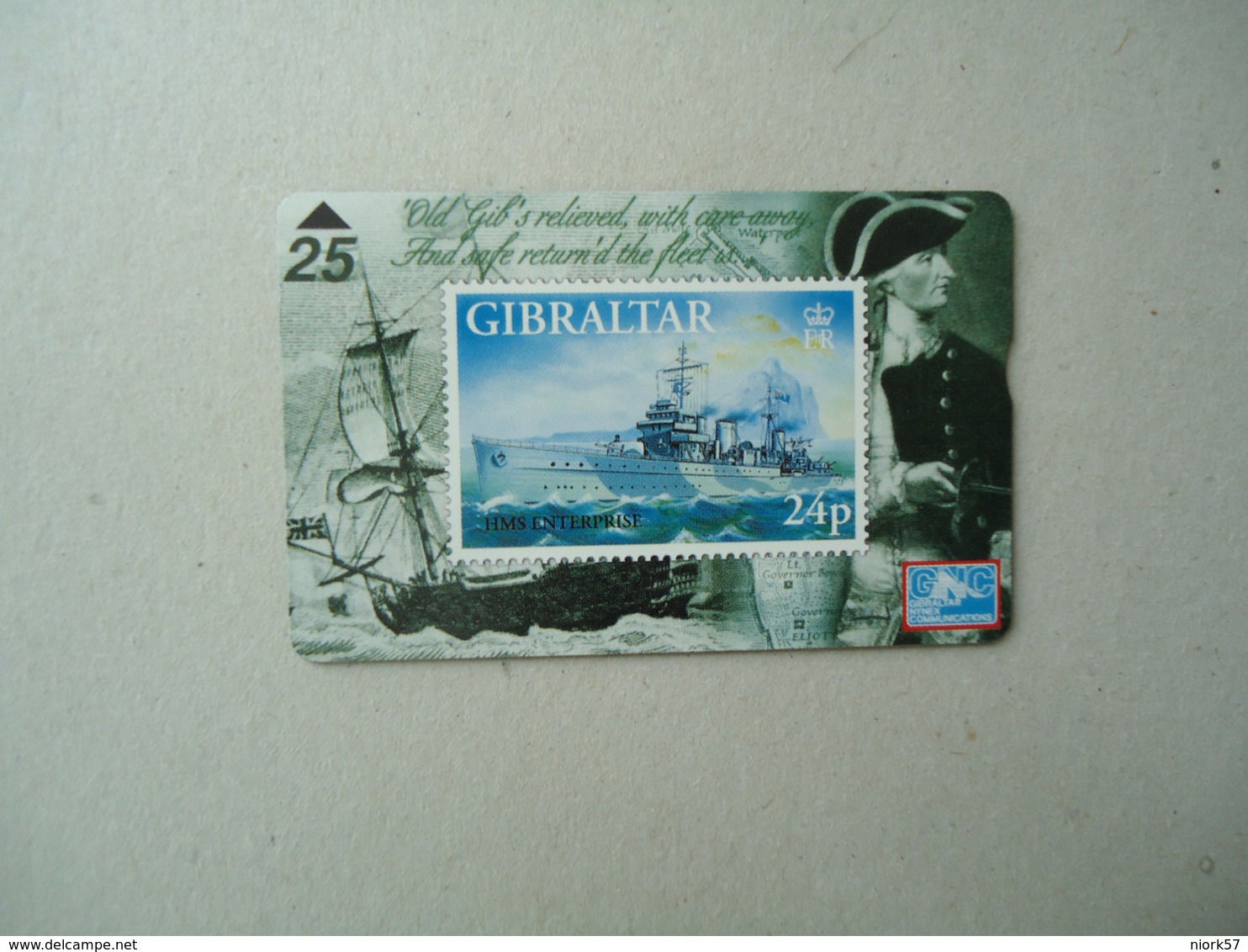 GIBRALTAR  USED PHONECARDS  HISTORIAL SHIPS - Bateaux